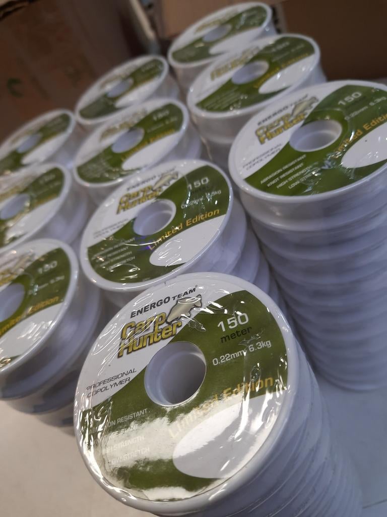 100 rollen Carp Hunter Nylon vislijn 150m 0.22mm, Nieuw, Ophalen of Verzenden, Nvt@nvt.com, Vislijn