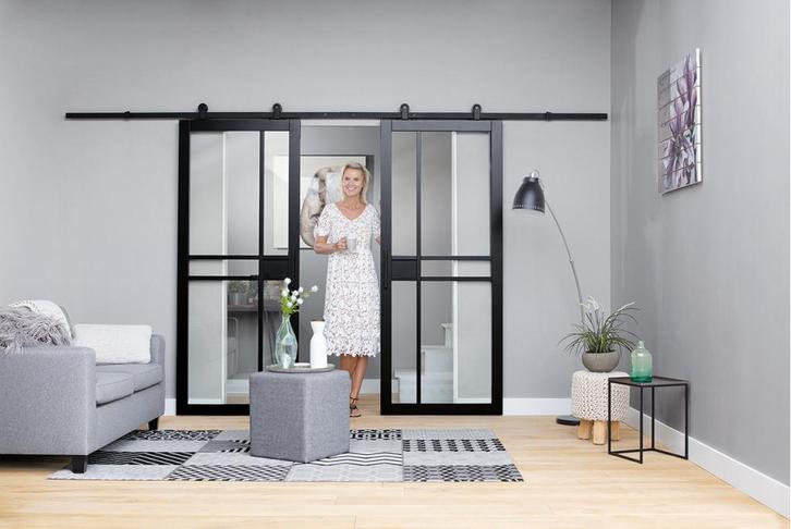 Zwarte industriële binnendeuren | schuifdeuren stomp, Doe-het-zelf en Verbouw, Deuren en Horren, Nieuw, Binnendeur, 200 tot 215 cm