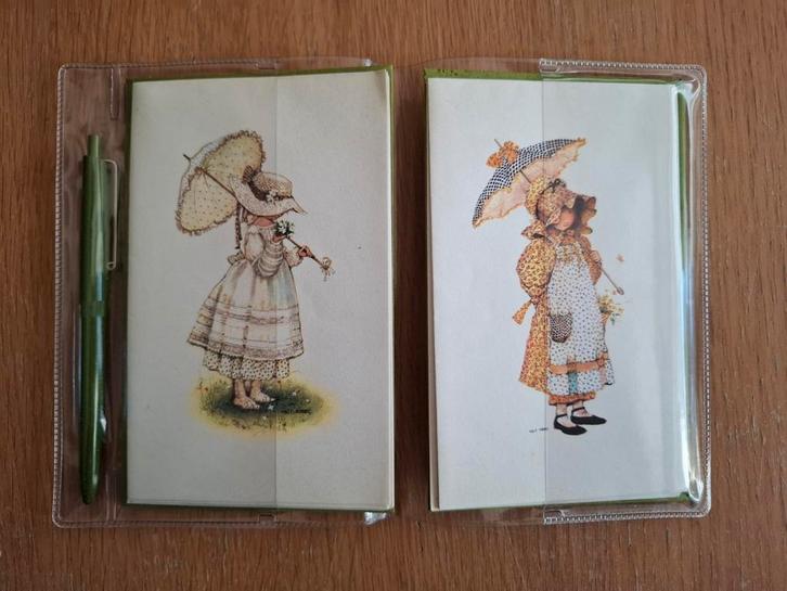 Vintage set van 10 kaarten met envelop en pen. Holly Hobbie., Diversen, Schrijfwaren, Nieuw, Ophalen of Verzenden