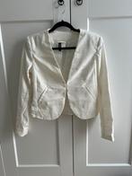 Cropped blazer wit, Jasje, H&M, Wit, Zo goed als nieuw