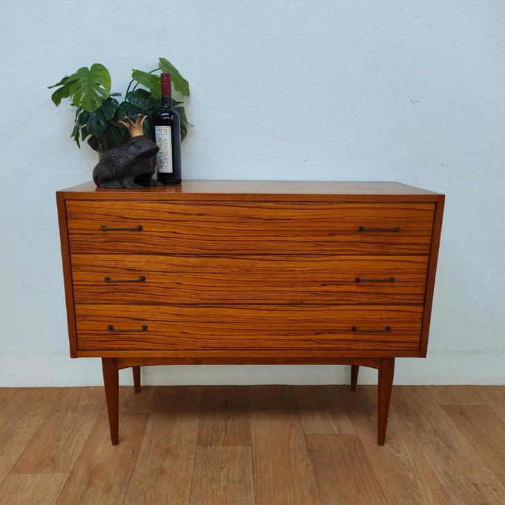 Vintage Scandinavische ladekast dressoir commode ladekastje, Huis en Inrichting, Kasten | Ladekasten, Gebruikt, Minder dan 100 cm
