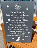 Groot houten tekstbord hond - wand decoratie spreuk, Huis en Inrichting, Woonaccessoires | Tekstborden en Spreuken, Ophalen of Verzenden