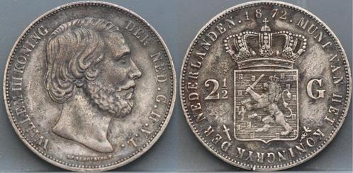 Zilveren rijksdaalder 1872 - 2 1/2 gulden 1872 - Willem 3, Postzegels en Munten, Munten | Nederland, Losse munt, 2½ gulden, Koning Willem III