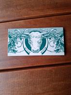 Oud tegeltje uit slagerij beenhouwerij stier koe, Ophalen of Verzenden