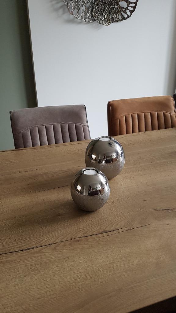 Kaarsenhouder bol, set van 2, Huis en Inrichting, Woonaccessoires | Kandelaars en Kaarsen, Zo goed als nieuw, Kandelaar, Minder dan 25 cm