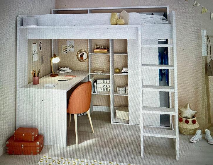 Hoogslaper met kast en bureau, Kinderen en Baby's, Kinderkamer | Stapelbedden en Hoogslapers, Zo goed als nieuw, Hoogslaper, Ophalen