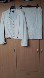 Claudia Sträter Pak rok en jasje, gebroken wit, maat 42, Kostuum of Pak, Wit, Maat 42/44 (L), Ophalen of Verzenden