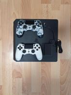 PS4 Slim 500GB + 2 Controllers, Spelcomputers en Games, Spelcomputers | Sony PlayStation 4, Ophalen, Met 2 controllers, Slim, 500 GB