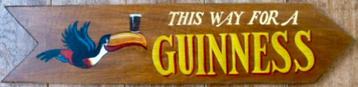 Handgeschilderd pubbord/This way for a Guinness/mancave beschikbaar voor biedingen