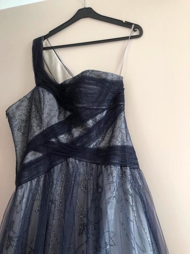 Prachtige Gala Jurk kleur blauw,  maat 44/46, Kleding | Dames, Jurken, Zo goed als nieuw, Maat 38/40 (M), Blauw, Onder de knie