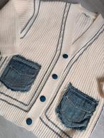 Kastopruiming: Gebreid vest met denim zakken - Maat L, Geen merk, Ophalen of Verzenden, Zo goed als nieuw