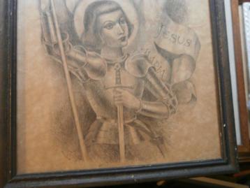 Jeanne 'DArc, Prent van Jezus Maria in Harnas beschikbaar voor biedingen