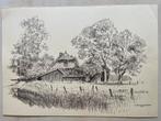 A.K. Vogelaar. Krijttekening. Emst., Antiek en Kunst, Ophalen