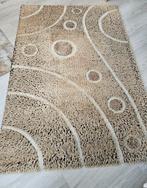 Vloerkleed bruin beige 160x230cm, Beige, 150 tot 200 cm, Vierkant, 200 cm of meer