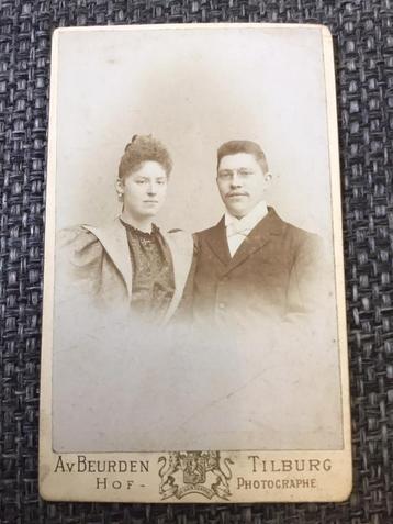 CDV, Vrouw/Man, A. van Beurden, Tilburg, Carte de Visite beschikbaar voor biedingen