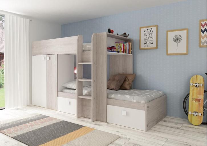 Maxim Multifunctioneel Stapelbed - 90x190 - Wit, Huis en Inrichting, Slaapkamer | Bedden