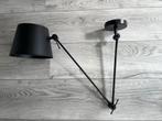 Zwarte metalen plafondlamp met verstelbare arm, Ophalen of Verzenden, Zo goed als nieuw, Metaal