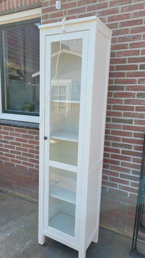 Witte Vitrinekast met Glazen Deur, Huis en Inrichting, Kasten | Vitrinekasten, Gebruikt, 150 tot 200 cm, Minder dan 50 cm, 25 tot 50 cm