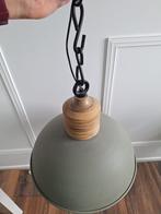 Prachtige hanglamp industrieel legergroen mangohout, Huis en Inrichting, Lampen | Hanglampen, Ophalen, Gebruikt, 50 tot 75 cm