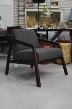 Mooie fauteuil Deense stijl hout stof antraciet, 75 tot 100 cm, Zo goed als nieuw, Hout, 50 tot 75 cm