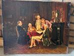 Antiek schilderij, heren tezamen - W.H. Aberson, Ophalen of Verzenden