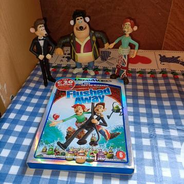 Flushed Away poppetjes 12 - 14 cm + dvd  beschikbaar voor biedingen