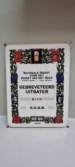 Emaille reclamebord bord bier cafe mancave verzameling, Verzamelen, Ophalen of Verzenden, Gebruikt, Reclamebord
