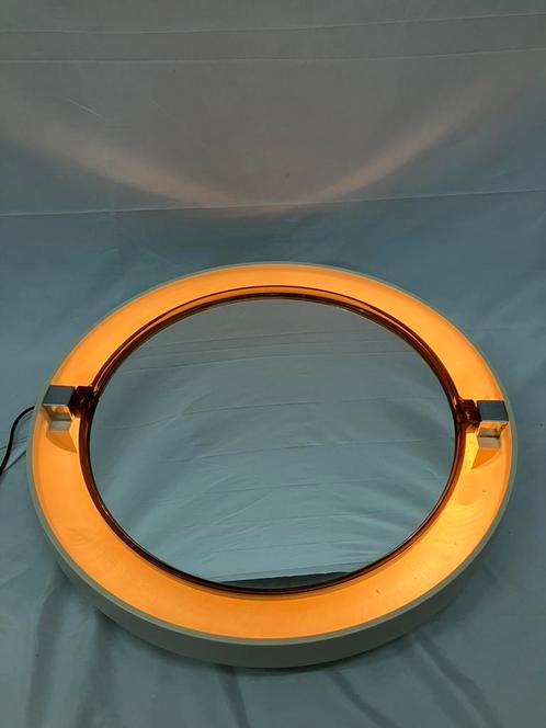 Vintage wandspiegel van Allibert uit de jaren 70, Huis en Inrichting, Woonaccessoires | Spiegels, Gebruikt, Rond, Ophalen