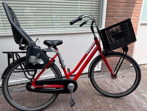 Gazelle NL Fiets - rood, Fietsen en Brommers, Fietsen | Dames | Damesfietsen, Gebruikt, Gazelle, (Extra) lage instap, Versnellingen
