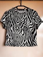 Zebra Print Shirt - Maat S, Zwart, Ophalen of Verzenden, Zo goed als nieuw, Korte mouw