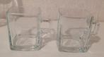 2 Douwe Egberts glazen vierkante senseo kopjes, Huis en Inrichting, Glas, Overige stijlen, Kop(pen) en/of Schotel(s), Ophalen of Verzenden