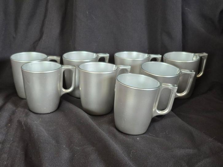 8x Luminarc Flashy Mok zilver Glas 25Cl cosy trendy, Huis en Inrichting, Keuken | Servies, Zo goed als nieuw, Glas of Glazen, Overige stijlen
