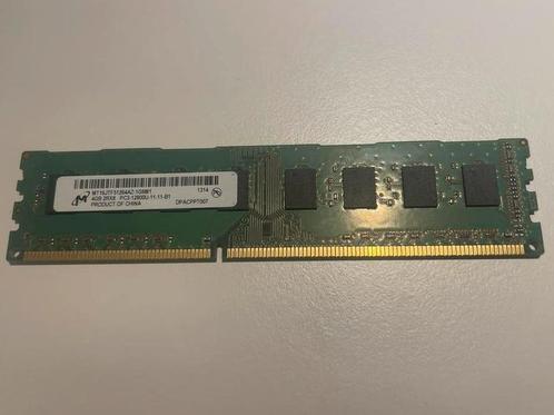 Micron 4GB DDR3 PC3-12800U Desktopgeheugen, Computers en Software, RAM geheugen, Gebruikt, Desktop, 8 GB, DDR3, Ophalen
