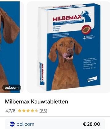 Milbemax smakelijke ontworming tabletten voor honden. beschikbaar voor biedingen