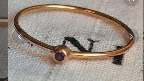 NIEUW! Anna Nina birthstone ring gold goud amethist amethyst, Sieraden, Tassen en Uiterlijk, Ringen, Nieuw, Dame, 18 tot 19, Goud