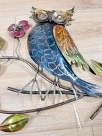 Metalen Uil Wanddecoratie - 41x45cm, Tuin en Terras, Dierenbeeld, ., Ophalen of Verzenden, Zo goed als nieuw