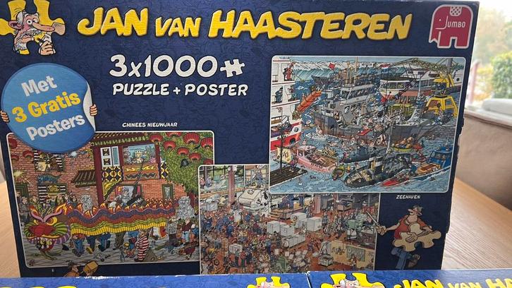 7 Jan van Haasteren puzzels (1000 en 1250 stukjes), Hobby en Vrije tijd, Denksport en Puzzels, Gebruikt, Legpuzzel, 500 t/m 1500 stukjes