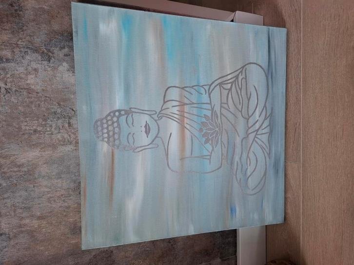 Handmade Boeddha doek 50x50 cm, Huis en Inrichting, Woonaccessoires | Boeddhabeelden, Gebruikt, Ophalen of Verzenden