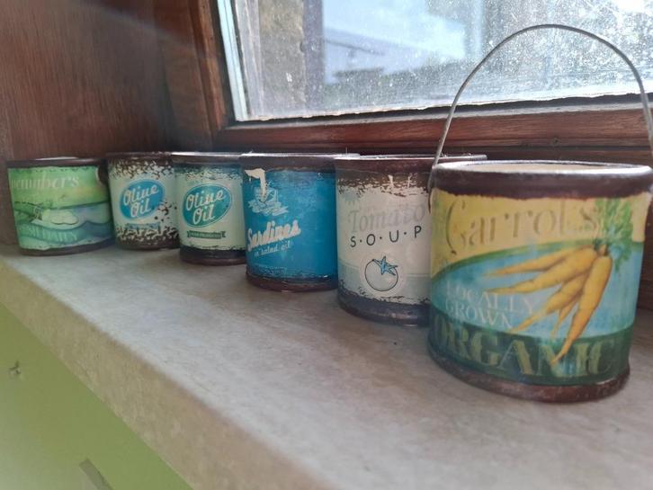 6 retro bloempotten perfect voor mancave, keuken, beercave, Verzamelen, Retro, Huis en Inrichting, Ophalen of Verzenden