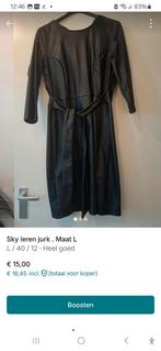 Sky leren jurk Maat 40, Kleding | Dames, Jurken, Ophalen of Verzenden, Zo goed als nieuw, Maat 38/40 (M), Zwart