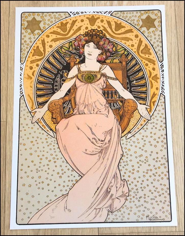 Pracht ALPHONSE MUCHA Kunst Jugendstil Poster affiche, Antiek en Kunst, Kunst | Tekeningen en Foto's, Ophalen of Verzenden