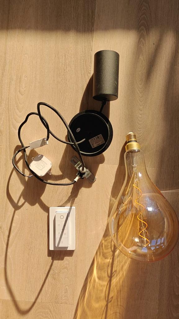 Set verlichting plafond punt, Huis en Inrichting, Lampen | Hanglampen, Zo goed als nieuw, Minder dan 50 cm, Glas, Kunststof, Metaal