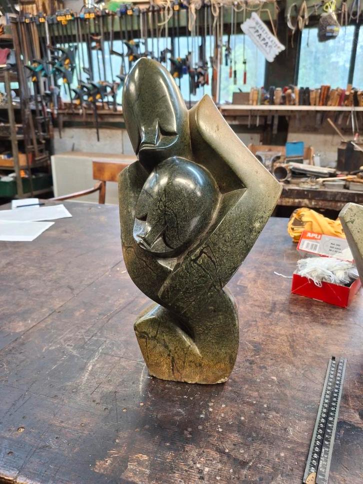 Stenen Beeld: Moeder en Kind uit Zimbabwe k, Antiek en Kunst, Kunst | Beelden en Houtsnijwerken, Ophalen