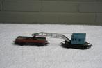 Marklin HO Kraan lichtblauw + laadwagon (7.16), Hobby en Vrije tijd, Modeltreinen | H0, Wisselstroom, Gebruikt, Wagon, Ophalen of Verzenden