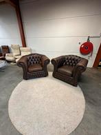 Chesterfield fauteuils , bruin leren chesterfield fauteuil, 2871SK, Klassieke, Mariansoliak8@gmail.com, Ophalen of Verzenden