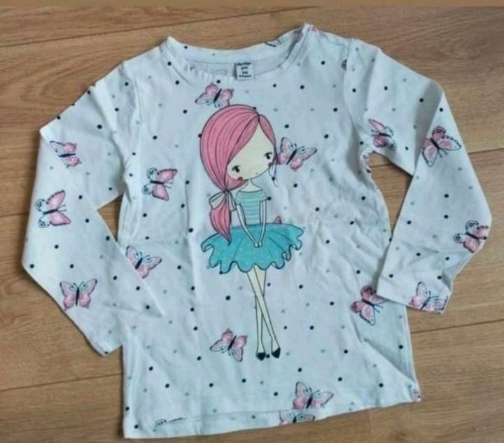 Zgan! Schattige witte longsleeve meisje van Dopodopo! Mt 110, Kinderen en Baby's, Kinderkleding | Maat 110, Zo goed als nieuw