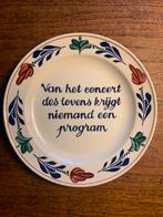 Boerenbont bord met spreuk, Ophalen of Verzenden