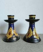 een stel kandelaars - Plateelbakkerij Zuid-Holland - Gouda, Antiek en Kunst, Ophalen, Keramiek of Aardewerk