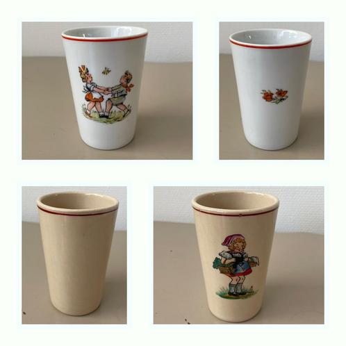 2 oude melkbekers kind, Antiek en Kunst, Antiek | Servies los, Ophalen of Verzenden