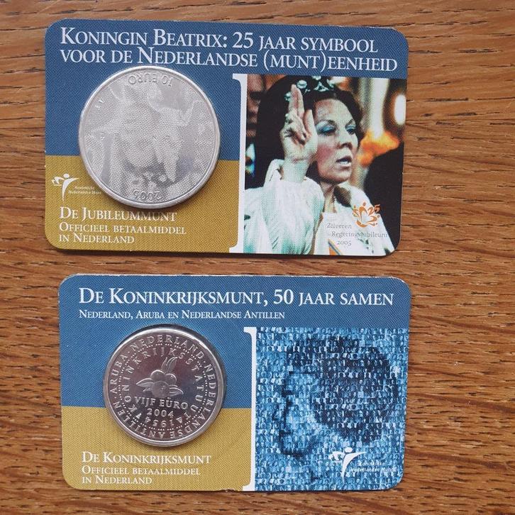 Coincards Koninkrijksmunt en 25 jaar Beatrix, Postzegels en Munten, Munten | Nederland, Setje, Euro's, Koningin Beatrix, Zilver